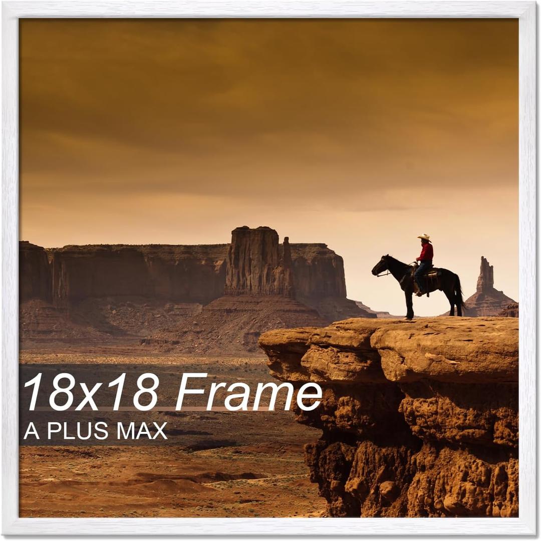 A PLUS MAX 18x18 Picture Frame White Light Weight Wall Mount