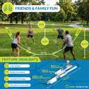 Complete Portable Badminton Set - Quick & Easy Setup - 4 Rackets 2 Birdies Shuttlecock, 1 Net & Badmington Pole Frame for Backyard Park & Beach Games, Indoor Outdoor Sports Equipment for Family Fun