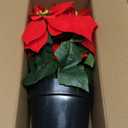 Poinsettia Plants Artificial 9 Heads 14 Inch Fake Poinsettias Christmas Flowers in Pot for Home Porch Office Indoor Outdoor Christmas Winter Decorations Red (1PC)