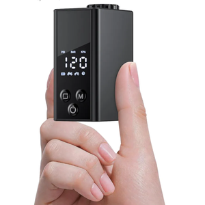 Mini Electric Bike Pump,120PSI Air Pump with Gauge, Auto Stop, Bicycle Pump Portable Rechargeable with Presta and Schrader Valve for Bike, E-Bike