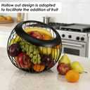 2 Pieces Metal Coffee Pod Holder, Large Capacity Espresso Pod Storage Fruit Bowl Snack Organizer With Sturdy Wire Basket For Counter Bar Station, Black