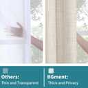 BGment Linen Curtains 40 Inch Length for Kitchen Cafe Window, Short Semi Sheer Drapes Light Filtering with Rod Pocket Back Tab Privacy for Bathroom Window, 2 Panels, 42 X 40 Inch