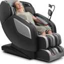 Mazzup Full Body Zero Gravity Shiatsu Massage Chair with Fully Assembled, LCD Screen, Shortcut Keys, USB Charging Port, Heat, for Loved Ones, Parents, Black