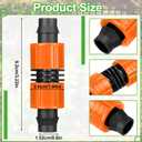 Tujoe 50 Pcs Drip Irrigation Fittings, 5/8 Inch Universal Barbed Locking Connectors for 16-17mm Drip Tape Tubing and Sprinkler System, Durable Line Coupling Irrigation Tools
