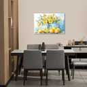 2 x Yellow Flower Wall Art Kitchen Lemon Fruit Painting Prints Rustic Farmhouse Pictures Wall Decor Watercolor Artwork for Dining Room Bathroom Decor Framed(Lemon-2,16L x 24W)