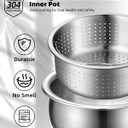 Novaspark Low Carb Rice Cooker Stainless Steel Inner Pot, Mini Stainless Steel Rice Cooker Small 5 Cup, LED Display Low Sugar Rice Maker, 24H Timer and Auto Keep Warm, White Rice/Porridge/Oatmeal