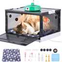 Puppy Incubator with Heating- Puppy Incubator, Incubator for Puppies with Heating Fan Ventilation Circulation Design, Kitten Incubator Whelping Box for Dogs and Puppies (55L)