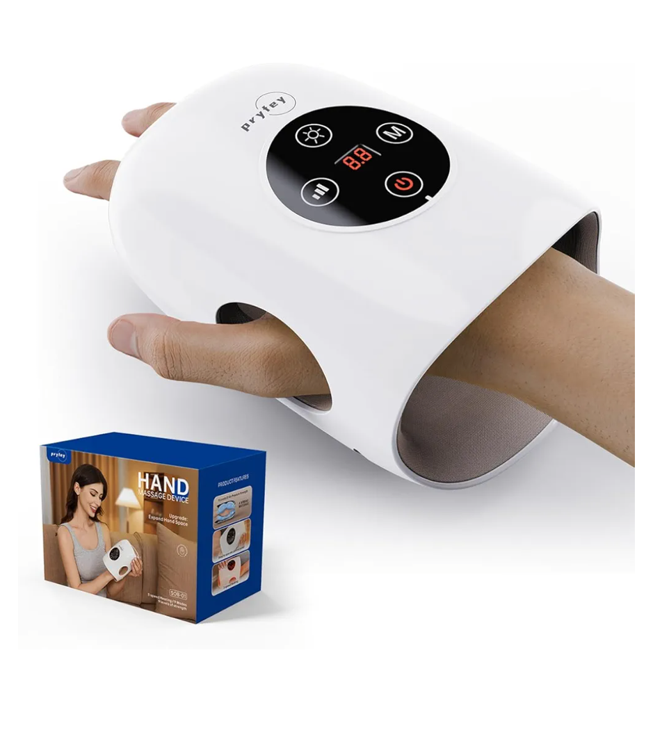 Hand Massager, 9 Modes 9 Intensities Hand Massage, Cordless Hand Massager for Arthritis and Carpal Tunnel, Gift for Christmas Men Women Parents Relaxation at Office,White