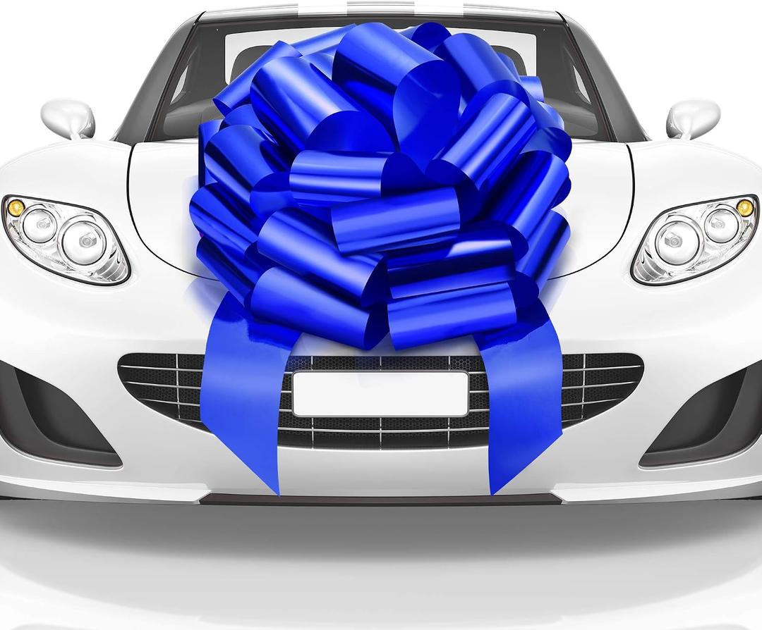 Mata1 Big Car Bow (Blue, 23 inch) Giant Gift Bows, Big Bow for Car, Gift Bow, Big Blue Bow, Large Car Bow, Big Gift Bow, Car Pull Bow, New Car Bow, Huge Car Bows, Car Ribbon Bows