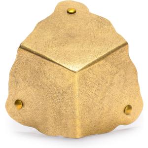 Rounded Three-Sided Brass Corner Plate  Set of 2, 2", by Hardware Philosophy