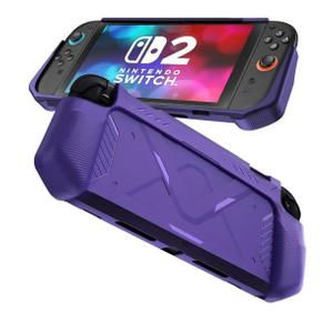 FIWWAT Protective Case for Nintendo Switch 2 (2025), Anti-Slip Ergonomic Grip Design, Soft Shock-Absorption & Anti-Scratch Cover for Switch 2 - Purple