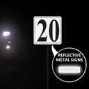 Premium Reflective Metal Number Signs 20 - Aluminum 12" X 12" Parking Spot Numbered Signs Outdoor, Large, for Floor, Dock, Court, Aisle, Field, No Fade, Rust-free, Weather-Resistant