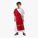 VZQI Greek Toga Costume for Kids Roman Halloween Nobility Boy Cosplay Red ,Size S