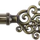 Rod Desyne Sophie 13/16" Single Curtain Rod, 18-28 inch, Antique Brass