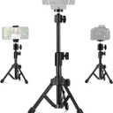 Webcam Tripod Stand Extendable Desktops Tripod for Camera/Phone/Webcam, Desk Tripods Webcam Mount Holder Compatible with Logitech Webcams C925e C922x C922 C930e C930 C920 C615 /iPhone/Ring Light