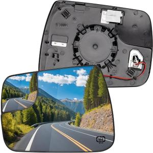 Driver Side Mirror Replacement for Dodge Ram 1500 2019 2020 2021 2022 2023 2024 2025 - Left Side Mirror Glass, Rear View Mirrors Glass with Power Heated & Blind Spot Function