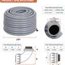 Liquid-Tight Conduit and Connector Kit 1/2inch 25ft, Flexible Non Metallic Liquid Tight Electrical Conduit w/UL Certification, Electrical Conduit Kit with 5 Straight, 5 Angle Fittings