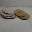 MAONAME Round 13" Gold Charger Plates, Set of 6, Reef Plate Chargers for Dinner Plates, Plastic Table Chargers for Wedding, Thanksgiving, Christmas