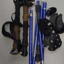 Cascade Mountain Tech Lightweight Aircraft-Grade Aluminum Trekking Poles with Extended Down Grip Plus Tip Kit (Blue)