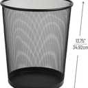 Mind Reader Mesh Trash Can, 16.65L (4.4 gal), Waste Paper Basket, Round, Office, Metal Mesh, Black