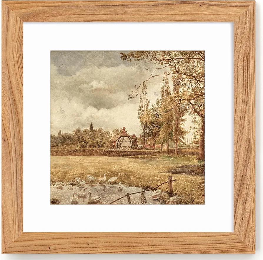 16x20 Picture Frame, Square Frames 16 x20-Tempered Glass, 16"x20" Wood Picture Frames for Wall, Display Pictures, Natural, 1 Pack