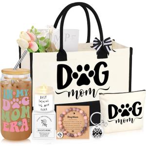 JoycuFF Dog Mom Gifts for Women, Mothers Day Birthday Christmas Gifts for Dog Mom Best Friend Sister Daughter Women Tote Bag