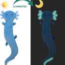 Tianmihou 48 inch Giant Axolotl Plush Huge Stuffed Animal, Big Blue Axolotl Glow in The Dark Fluorescent Plushies, Cute Large Jumbo Salamander Body Pillow Gifts for Kids Adults, Birthday