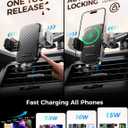 CHGeek Wireless Car Charger with Phone Holder Mount, 15W Fast Charging Auto Clamping Phone Holders for You Car Windshield Dashboard Air Vent Accessories for iPhone, Samsung Galaxy, Google, etc