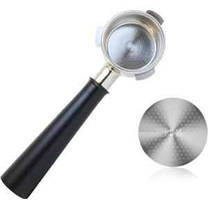 54mm Bottomless Naked Portafilter Compatible with 54mm Breville Espresso Machines (Black Aluminum Alloy)