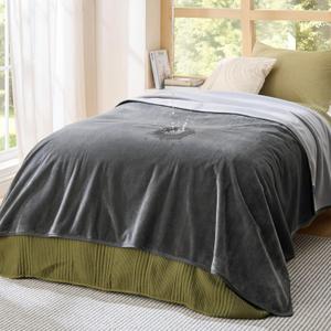 Bedsure Waterproof Blanket for Bed Twin Size 60"x80"- Soft Flannel Fleece Couch Cover Throw Blanket for Large Dogs Pet Leakproof Protector for for Camping, Travel, Grey