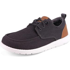 ASITVO Mens Wide Canvas Loafers Slip on Big Size Walking Shoes Width Toe Box Casual Dress Shoes 9.5