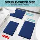 Smiry Memory Foam Toilet Rugs U-Shaped 20x20, Extra Soft Absorbent Non-Slip Contour Bathroom Rugs, Machine Washable Bath Mats for Toilet, Navy Blue