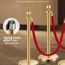 VEVOR Stanchions and Velvet Ropes 4Pcs, Hollow Base with Stainless Steel Post, 2 Red Velvet Ropes and Posts, Crowd Control Barriers Gold Stanchions, Red Carpet Runner Poles for Party Supplies