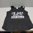 Womens I'm Just Here To Kick Balls Kickball Player Tank Top Size L