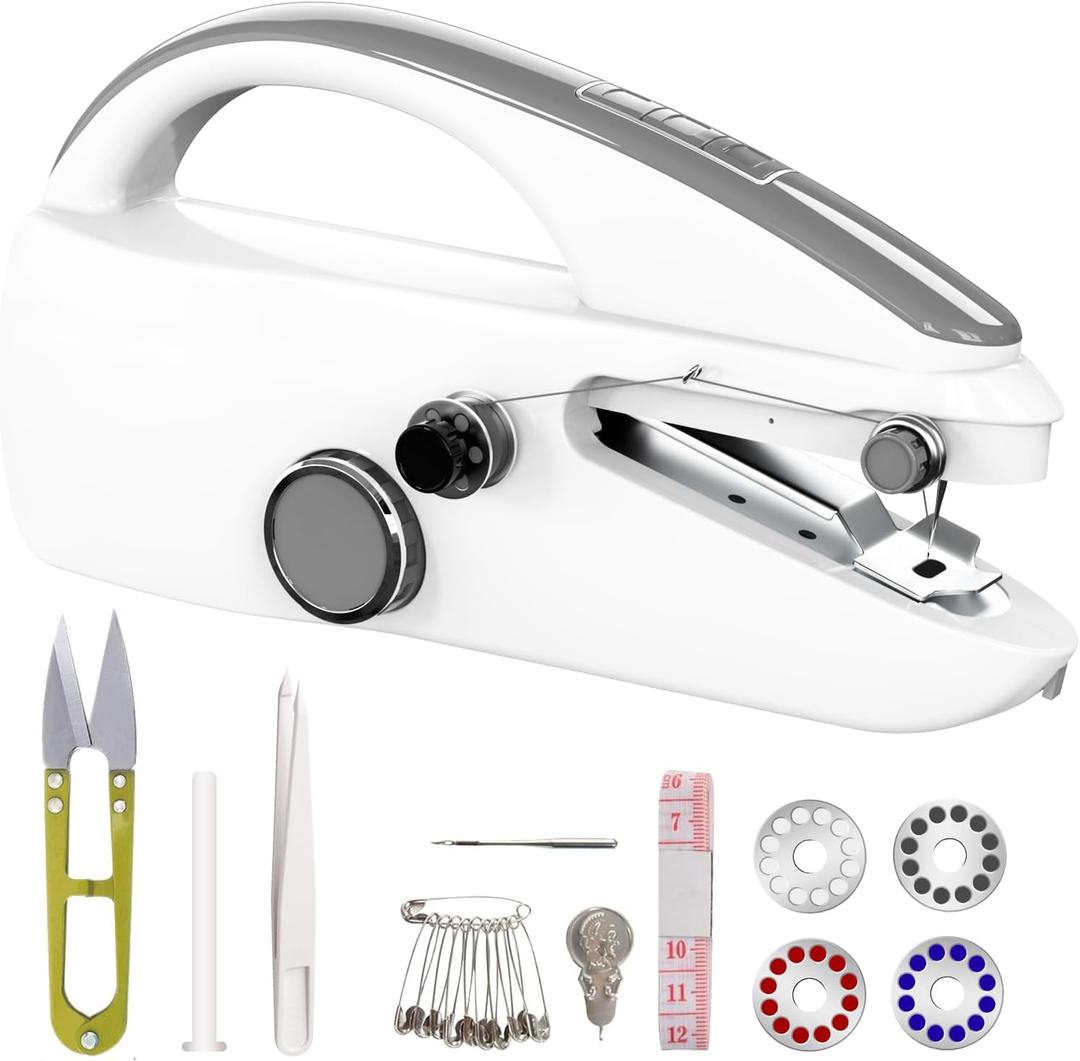 Handheld Sewing Machine,Portable,Mini Sewing Machine,Easy to Use,Fast Sewing Speed,Suitable for Sewing Clothes,Fabric,DIY Home Machine for Beginners (Grey)