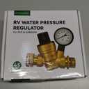 RVGUARD RV Water Pressure Regulator Valve, CSA Approved, Lead-Free Brass Adjustable Water Pressure Reducer with Gauge and Inlet Screen Filter for RV Camper Travel Trailer