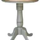 IC INTERNATIONAL CONCEPTS 30" Round Top Counter Height Pedestal Dining Table, 34.9" High, Distressed Hickory/Stone, unspecified