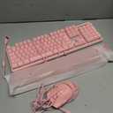 RedThunder K10 Wired Gaming Keyboard and Mouse and Wrist Rest Combo, RGB Backlit, Mechanical Feel Anti-ghosting Keyboard + 7D 7200 DPI Mice+Soft Leather Wrist Rest 3 in 1 PC Gamer Accessories(Pink)