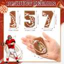 Hotop 30 Pcs Chenille Letter Patches Iron on Patches for Clothing Sports Patches Chenille Embroidered Applique for Bags Hat DIY Clothing Jackets Backpacks Repair (Brown,Football Number Style)