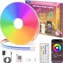 Neon Rope Lights, 20Ft RGB LED Strip Lights - App & Remote Control, Music Sync, IP67 Waterproof, Flexible Neon Lights for Bedroom, Gaming, Party, Outdoor Decor, Multiple Modes