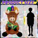 Shappy 6 ft Huge Mardi Gras Inflatable Outdoor Decoration Mardi Gras Blow up Highland Cow Decor with LED Lights Highland Cow Inflatable Decor Carnival Yard Decoration for Lawn Party Supply