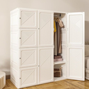 ANTBOX Portable Wardrobe Closet Storage Organizer for Clothes,Transparent Door Panels,Suitable for Living Room, Bedroom,Plastic Wardrobe with Magnetic Door and Easy Assembly 12 Cubes