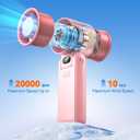 Portable Handheld Turbo Fan with Ice Cooler, 199 Speed Personal Fan,5500mAh Rechargeable,20H Cooling Time, 20000 RPM Powerful Silent Motor, Summer Essential for Travel/Outdoor/Office, Pink