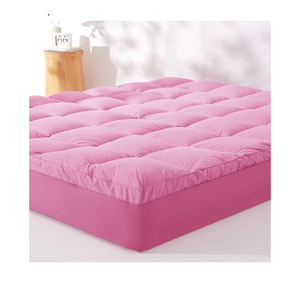 KUB king Cotton Mattress Topper, Breathable Pillow Top with 8-21 Inch Deep Pocket, 3D Snow Down Alternative Fill, Fluffy Mattress Pad Cover (Pink, 78 * 80inch)