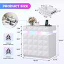 Dystler LED Nightstand with Charging Station,3 Drawers Night Stand with Lockable Hidden Storage,Smart Bedside Table with Human Sensor RGB Lights for Bedroom,White, 19.69" W x 15.75" D x 23.62" H