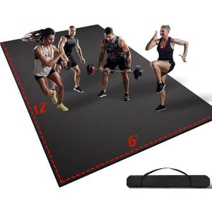 12' x 6' x 7mm Extra Large Exercise Mat, [72 Sq.Ft] Heavy-Duty & Extreme Non Slip Gym Flooring for Home Gym, Pro Gym Mat for Home Workout & Exercise Equipment, Shoe-Friendly Thick Workout Mat