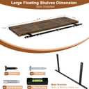40 Inch Rustic Floating Shelf 1 Pack Large Floating Shelves for Wall No Drilling Accessories Included Deep Wall Shelves for Living Room Kitchen Farmhouse 40" W x 12" D x 1.2" Rustic Brown