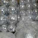 The Dreidel Company Mirror Disco Ball 36-Pack Variety of Sizes, Silver Hanging Ball with Attached String for Ring, Reflects Light, Fun Party Home Bands Decorations