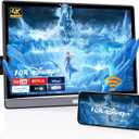 13.3" Car TV for Back Seat, 4K Android Headrest Monitor for Car, 4G+64G Portable Rear Entertainment System, Support Phone Wireless Mirror Link Touch Screen, with WiFi/HDMI/USB/Video Player