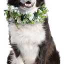 Sysmashing Dog Wedding Flower Collar, Dog Flower Collar, Rose Flower Crown, Flower Crown, Dog Wedding Collar, Flower Dog Collar, for Weddings Flower Ring Pets Cats and Dog, Pet Photo Prop